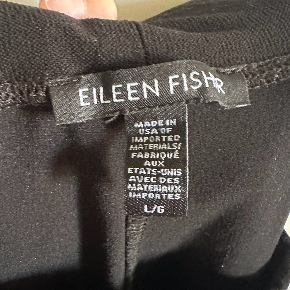Eileen Fisher Black Stretch Business Casual Straight Leg Pants size Large - Picture 6 of 7